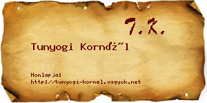 Tunyogi Kornél névjegykártya