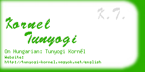 kornel tunyogi business card